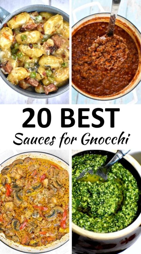 sauces for gnocchi pin Sauce For Potato Gnocchi, Gnocchi Vodka Sauce, Sauces For Gnocchi, Gnocchi Recipes Sauce, Best Sauce For Gnocchi, Cheesy Pasta Sauce, Mediterranean Sauce, Gnocchi Sauce, Best Sauces