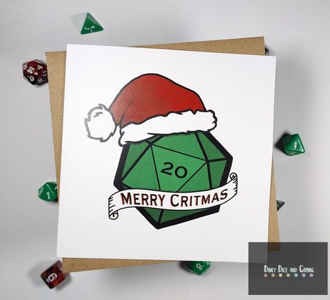 Dungeons And Dragons Christmas, Nerdy Diy, Dnd Christmas, Bloodborne Concept Art, Diy Christmas Card, Christmas Card Ideas, Colonial Christmas, Merry Christmas Images, Dnd Dice