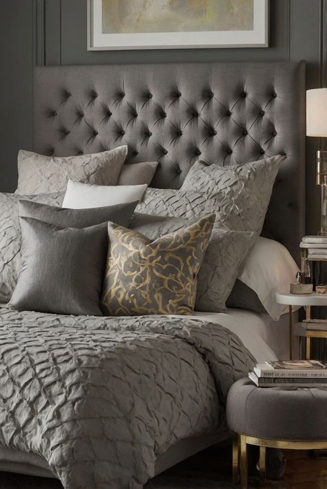 Discover the 9 best color schemes to enhance your gray headboard in this daily interior designer routine. Elevate your bedroom decor with these stylish combinations. #ad   Read MORE ABOUT 9 Best Color Schemes to Complement Your Gray Headboard   Gray upholstered headboard,   Gray bedroom decor,   Gray headboard ideas,   Gray headboard color schemes,   Gray headboard design. Grey Headboard Wall Color, Charcoal Headboard Bedroom Ideas, Gray Furniture Bedroom, Gray Headboard Bedroom Color Schemes, Charcoal Headboard Bedroom, Gray Upholstered Bed Decor Ideas, Grey Headboard Bedroom Color Schemes, Color Schemes Gray, Upholstered Bed Decor