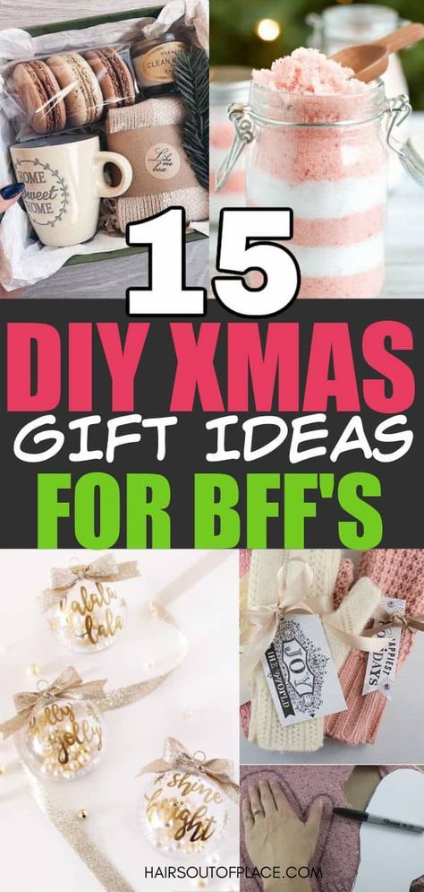 15 DIY Christmas Gifts for Best Friends - Hairs Out of Place Top Diy Christmas Gifts, Gift Ideas For A Best Friend, Diy Christmas Gifts For Ladies, Cute Cricut Gifts For Friends, Homemade Gift For Christmas, Ideas For Christmas Presents For Friends, Diy Liquor Gifts, Craft Gifts For Best Friends, Christmas Gift Bag Ideas For Friends