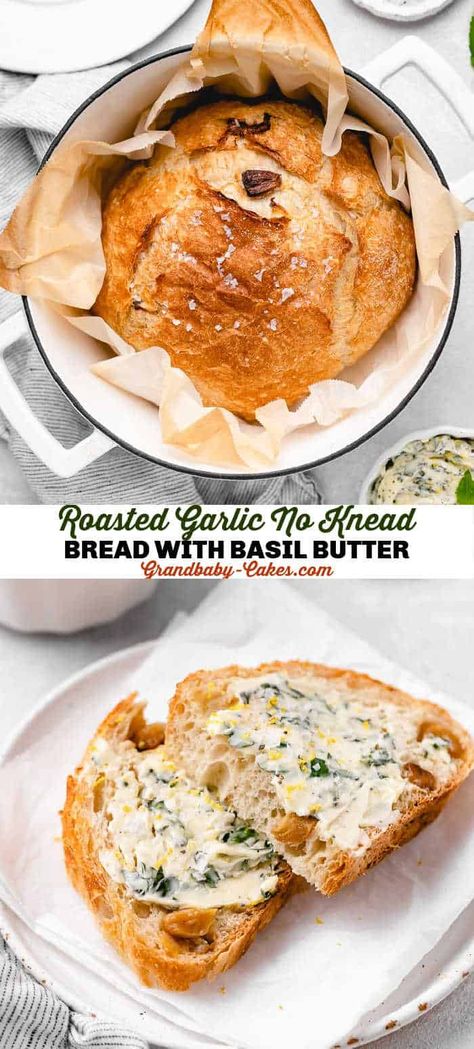 Bread For Soup, Bread Flavors, Basil Butter, Recipe Bread, Dutch Oven Bread, Artisan Bread Recipes, Knead Bread, Butter Bread, Dutch Oven Recipes