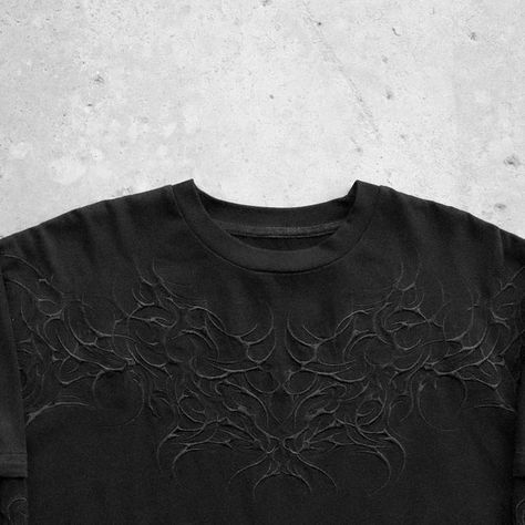 CURSE on Instagram: "“malice” double layer t-shirt
APRIL 26TH @ [6PM EST / 3PM PST]
- Full Embroidery Details On Upper Chest, Back and Sleeves
- Detachable Sleeves By Zipper
- Aged Black
- Fully Cut & Sewn
- True To Size, Size Up For Oversized Fit" Embroideries Designs, Black On Black Embroidery, Men's Tshirt Design, Embroidery On Black, Graphic Clothes, Sleeves Embroidery, Back Embroidery, Detachable Sleeves, Concept Clothing