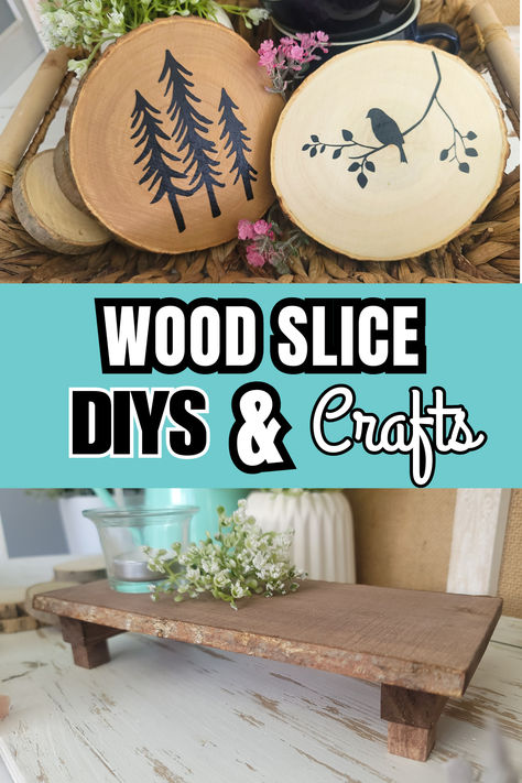 Get crafty with these quick and budget-friendly rustic DIYS! Turn Dollar Tree's wooden slices into stunning decor pieces in just 5 minutes! 3 Inch Wooden Circle Crafts, Small Wooden Circle Crafts Diy, Wooden Circles Crafts Wood Slices, Tree Slices Ideas, Wooden Discs Ideas, Wood Circle Crafts, Diy Pathway, Circle Crafts, Tree Slices