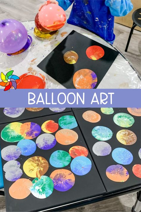 This balloon art preschool experience is so neat! Prek students have fun creating "planets" with their balloons! Learn More by Clicking Here! #prek #preschool #prekindergarten #homeschool Easel Preschool Ideas, Art Prek Ideas, Reggio Lesson Plans Preschool, Blast Off Art For Preschool, Color Process Art, Preschool Free Art Ideas, Planet Art For Preschool, Summer Painting Preschool, Ballon Activity Preschool