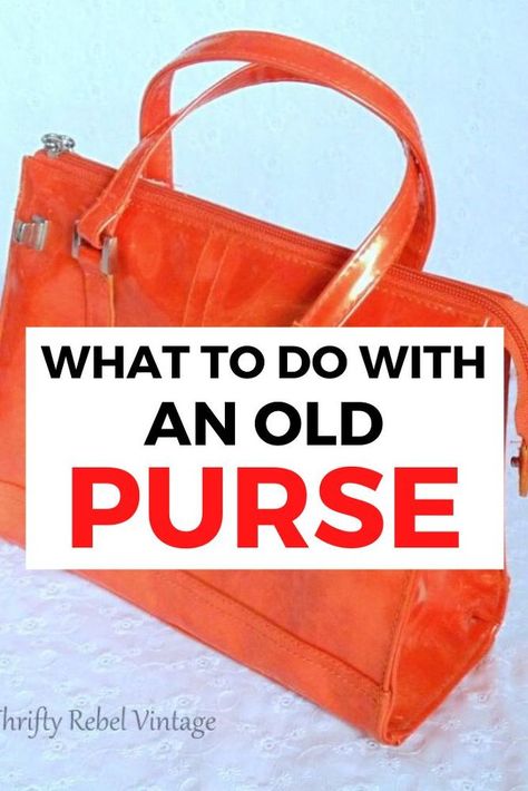 From trash to treasure see how you can reuse an old purse into a cute an cheap home decor idea. Repurposing items for DIY Home decor projects is the perfect way to decorate on a budget. #diy #repurpose #decor Repurpose Decor, Decorate On A Budget, Retro Handbags, Cheap Purses, How To Make Purses, Cool Clocks, Home Decor Idea, Upcycling Ideas, Inspire Me Home Decor