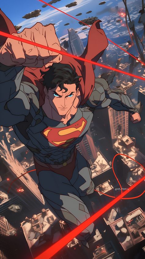 Step into the world of action and justice with Superman in this animated series inspired by the iconic Justice League style! Get ready to witness heroism like never before. 💥🦸 #Superman #JusticeLeague #midjourneyart #midjourney #animeart #animeedits #artoftheday #pictuers Superman Animation, Legendary Fanart, Superman Anime, Superman Comic Art, Superman Characters, Superman Artwork, Superman Wallpaper, Dc World, Dc Comics Heroes