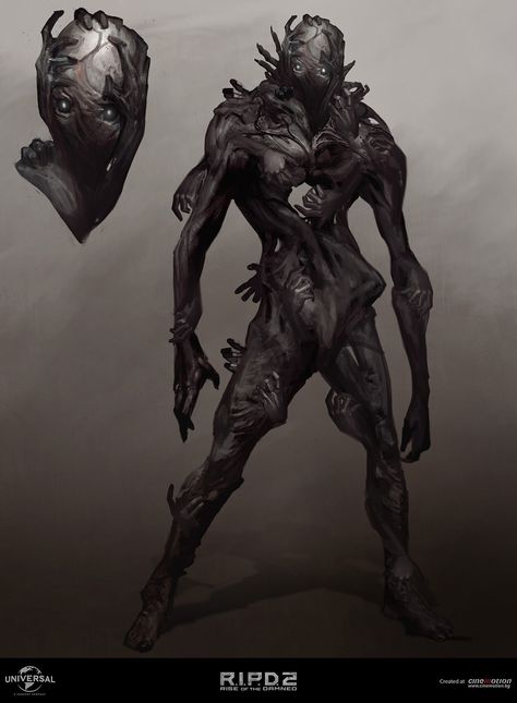 ArtStation - R.I.P.D. 2: Rise of the Damned concept art - Cinemotion & Universal Universal Monsters Art, Dark Creatures, Humanoid Creatures, Creature Artwork, Alien Concept Art, Monster Concept Art, Alien Creatures, Fantasy City, Monster Design