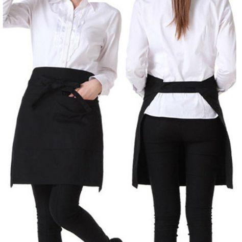 Black Short Waiter Waitress Barista Chefs Waist Pocket Apron for Bar Cafe Pub One Size fits all. Fabric: 100% Polyester Easy to wash and dry 100% brand new and high quality. Nice black waist apron with pockets and tie staps, you will enjoy your cooking time. Ideal for baristas, bar staff, waiters, waitresses, ice cream vendors, servers for restaurants, cafes and pubs. Two Large pockets for notebook, pen or charges. Guaranteed To Perform At 50° Wash 60cm wide x 40cm deep, with thick durable ties on each side is 50cm long. PaymentDelivery detailsRefund&returnAbout usContact us Payment Please note your shipping address must match your PAYPAL address, once you complete the checkout process we will not be able to amend or cancel the order. If you want to change the shipping address please chang Waiter Uniform Design, Waitstaff Uniform, Barista Uniform, Waiter Outfit, Barista Outfits, Waitress Outfit, Waitress Uniform, Waiter Uniform, Cafe Apron