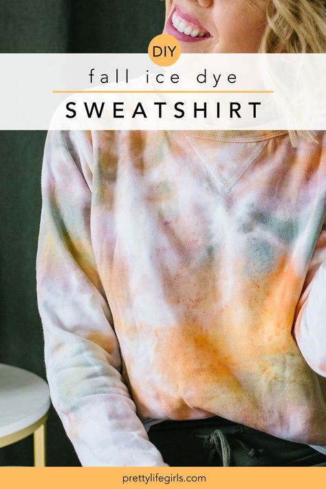 Diy Tie Dye Sweatshirt, Fall Tie Dye, Fall Ties, Diy Tie Dye Techniques, Ice Tie Dye, Rit Dye, Tie Dye Crafts, Pretty Life, Tie Dye Techniques