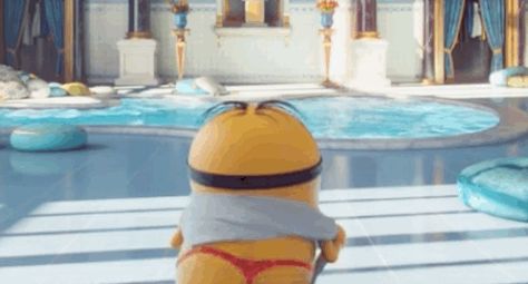 Just keep swimming, just keep swimming! Despicable Me Gif, Minion Kiss, Minion Dance, Minions Animation, Swimming Gif, What Gif, Beste Gif, Bad And Bougie, Minion Gif