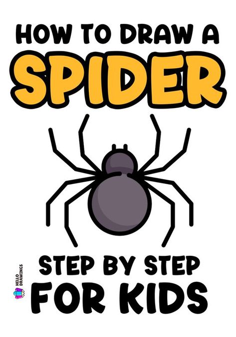 How to Draw a Spider | Easy Drawing Guide for Kids Drawings step by step for kids #drawingsstepbystepforkids Drawing ideas #drawingideas Drawing ideas for kids #drawingideasforkids 4.158 Spider Body Drawing, Spider Clipart Black And White, How To Draw A Spider Easy, Spider Simple Drawing, How To Paint A Spider, How To Draw A Spider Step By Step, How To Draw Spider Web, How To Draw Spider, How To Draw A Spider Web