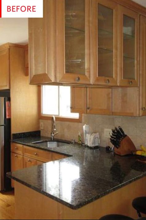 Dark Granite Countertops Kitchen, Black Granite Countertops Kitchen, Dark Granite Countertops, Black Granite Kitchen, Granite Tile Countertops, Tile Countertops Kitchen, Black Kitchen Countertops, Brick Backsplash Kitchen, Kitchen Facelift