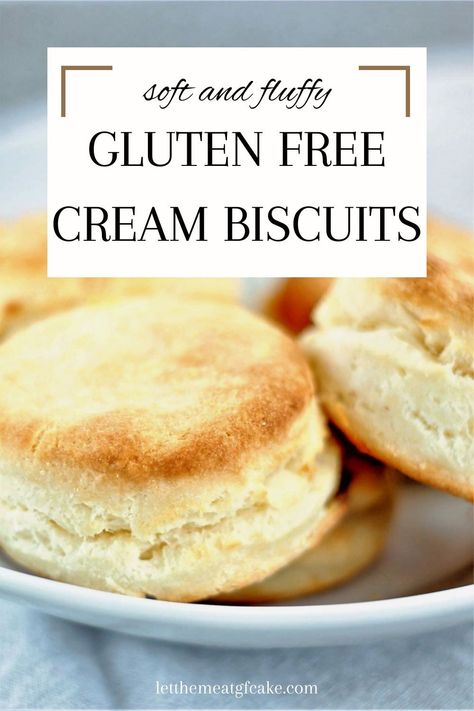 With just four ingredients, these Soft and Fluffy Gluten Free Cream Biscuits are the answer to getting biscuits on your table in record time! Gluten Free Scones, Buttermilk Biscuits Recipe, Gluten Free Biscuits, Cream Biscuits, Best Gluten Free, Gluten Free Flour Blend, Biscuits Easy, Gluten Free Bakery, Gluten Free Cake