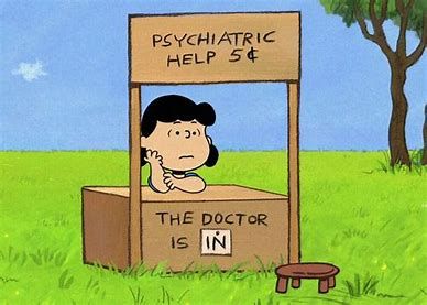 Peanuts Psychiatric Help, Peanuts Lucy, Hogans Heroes, Snoopy Comics, Lucy Van Pelt, Miniature Sign, Child Psychology, 5 Cents, Blue Poster