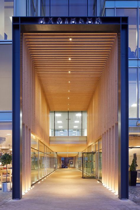 Entrances Architecture, Building Entrance Design, Condominium Entrance, Arch Building, Retail Facade, Building Entrance, Architecture Panel, Timber Buildings, Architectural Projects