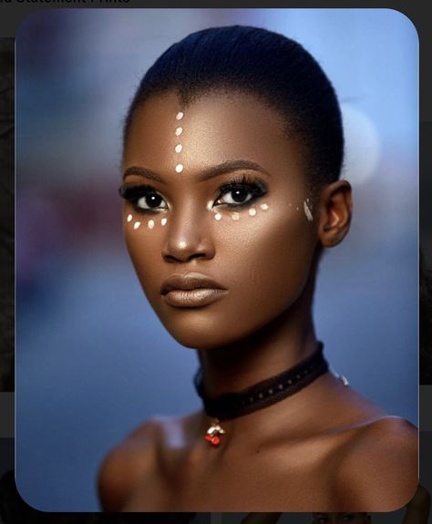 African Face Paint, African Makeup, Alek Wek, Contour Face, Makeup Ideas Natural, Headshot Poses, American Woman, Foto Art, African Beauty