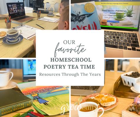 Our Favorite Homeschool Poetry Tea Time Resources Poetry Tea Time Snacks, Poetry Tea Time Themes, Homeschool Tea Time, Poetry Tea Time Homeschool, Homeschool Teatime, Poetry Tea, Poetry Tea Time, Time Planner, Group Ideas