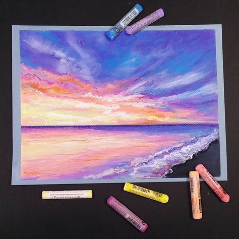 Pastel For Beginners, Oil Pastel Landscape, Oil Pastel Drawings Easy, Chalk Pastel Art, Soft Pastels Drawing, Seni Pastel, Soft Pastel Art, Oil Pastels Painting, Pastel Crayons