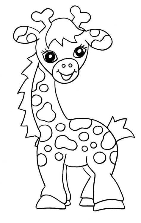 Giraffes are large-sized mammals known for their long necks and distinct coat patterns. These creatures never fail to amaze both kids and adults alike by their unusual appearance and calm demeanor. Jungle Coloring Pages, Zoo Animal Coloring Pages, Giraffe Coloring Pages, Giraffe Colors, Farm Animal Coloring Pages, Free Coloring Sheets, Printable Animals, Coloring Sheets For Kids, Animal Coloring Books