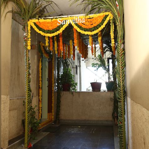 Thataku Pandiri adorned with two coloured Marigolds🌼 Pellikoduku Ceremony🤴🏻 Designed and Styled by @sanvithas 📞💬 7997458082 Celebrate Your Day✨ #traditional #southindian #teluguwedding #telugustyle #pandiri #decor #pellikuthuru #ceremony #decoration #homedecor #weddingdetails #indianwedding #southindianwedding #royalwedding #weddingphotography #wedmegood #weddingmoments #floraldecor #marigolds #colourpop #eventdecor #venuedecor #eventstyling #weddingblog #client #stories #decorbysanvithas # Pandiri Decorations, Mandap Outdoor, Haldi Decorations, Thread Ceremony, Home Flower Decor, Happy Navratri Images, 1st Birthday Party Decorations, Telugu Wedding, Desi Wedding Decor