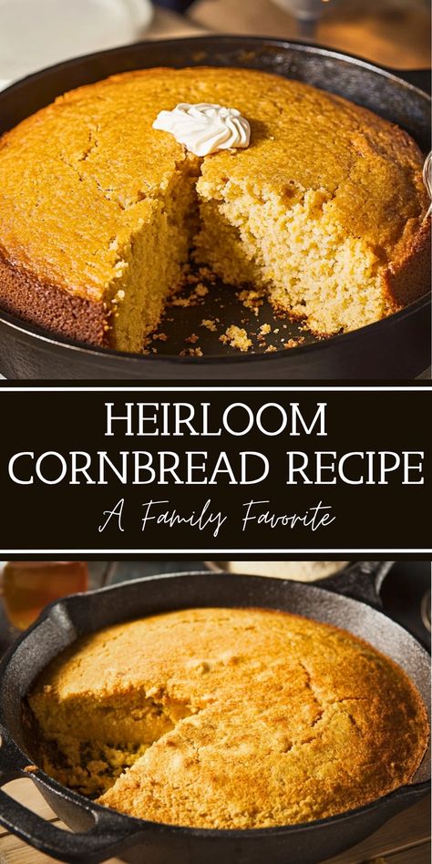 Gramma’s best cornbread recipe is a family favorite that’s sure to become yours too. Simple, flavorful, and perfect every time, this recipe is a must-try. Save this pin to add a classic comfort food to your collection! Dense Cornbread Recipe, Top Of The River Cornbread Recipe, Best Cornbread Recipe Southern Style, Disney Cornbread Recipe, Cornbread Yellow Cake, Georgia Cornbread, Cracklin Cornbread, Country Cornbread, Cornbread Dishes