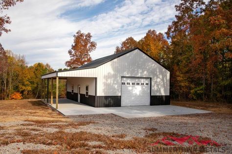 30x40 Garage, Summertown Metals, Post Frame Construction, Wood Truss, Post Frame Building, Residential Garage, Steel Trusses, Pole Barn House Plans, Concrete Pad