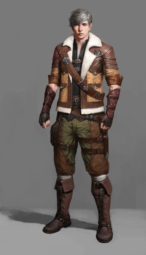 Fantasy Outfits, Hunter Outfit, Rpg Map, Treasure Hunter, Fantasy Male, Kai Fine Art, Character Design Male, Fantasy Inspiration, Dieselpunk