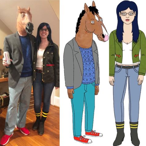 Bojack Horseman Costume, Couple Fits, Duo Halloween Costumes, Couples Halloween Outfits, Will Arnett, Bojack Horseman, Halloween Inspo, Fantasias Halloween, Cute Halloween Costumes