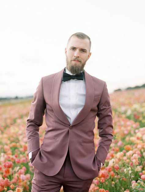 Mauve Suits For Men Wedding, Mauve Groomsmen Attire, Whimsical Wedding Theme, Red Velvet Wedding Cake, Groomsmen Style, Pink Tuxedo, Groom Suit Grey, Holy Matrimony, Fashion Alternative