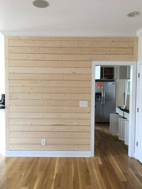 Fireplace Shiplap, Mobile Home Walls, Single Wide Remodel, Wood Shiplap Wall, Reclaimed Wood Mantel, Coastal Oak, Shiplap Wall Diy, Shiplap Ceiling, Wood Mantel