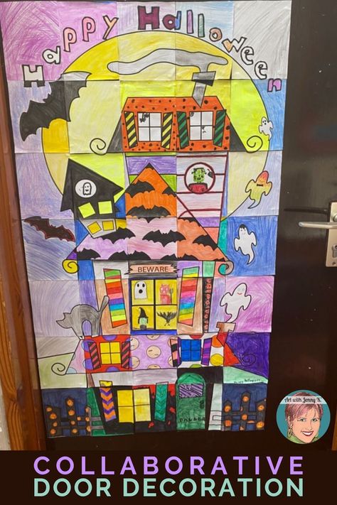 Halloween Door Decorations Classroom, Poster Activity, Art With Jenny K, Halloween Door Decor, Class Door, Class Poster, Door Poster, Halloween Door Decorations, Door Decorations Classroom