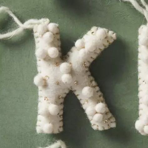 Brand New With Tags. Letter K. Listing Is For One Ornament. Embellished With Sweet Poms, This Monogram Ornament Is The Perfect Stocking Stuffer Or Personalized Gift For Anyone On Your List. Handcrafted Wool Due To The Handcrafted Nature Of This Item, Expect Slight Variation In The Appearance Of Each Unique Piece Imported Dimensions 4" Diameter Anthropologie Holiday, Hummingbird Ornament, Bird Christmas Ornaments, Letter Ornaments, Fish Ornaments, Globe Ornament, Stocking Ornament, Christmas Monogram, Star Tree Topper