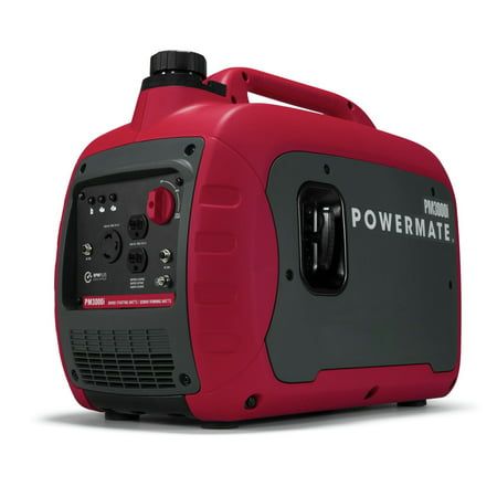 Powermate PM3000i P0080601 Gas Inverter Generator 3000 Watt 50 ST, Powered by Generac. Powerdial Recoil Start (Off/Run/Cold Start) offers three settings integrated into one simple-to-use dial. Ultra quiet performance with fully enclosed case. RPM+ automatically adjusts engine RPM based on load demand to reduce sound emissions and conserve fuel. Clean, stable power with less than 3% total harmonic distortion for safe operation of sensitive electronics. 1.06 Gallon fuel tank provides a 5.8 hour ru Portable Inverter Generator, Wood Pellet Stoves, Inverter Generator, Dual Fuel Generator, Natural Gas Generator, Off Grid Cabin, Portable Generator, Oil Light, Gas Generator