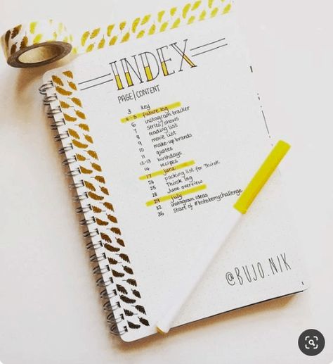 An Eye Catching Collection of Bullet Journal Key Page Ideas & Bullet Journal Index Page Ideas for your bujo inspiration. They will give you simple ideas & examples on how to set up a key and index for your own journaling codes, layouts, writing, and productivity in 2020. #Bulletjournalkeyideas #bulletjournalkeylayout #bulletjournalindex #bulletjournalindexideas Index Ideas, Bullet Journal Index Page, First Page Of Project, Acknowledgments For Project, Bullet Journal Index, Cover Page For Project, Journal Key, Notebook Inspiration, Project Cover Page