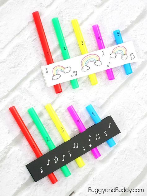 Drinking Straw Crafts, Preschool Music Activities, Instrument Craft, Homemade Musical Instruments, Camping Activities For Kids, Steam Ideas, Straw Crafts, Pan Flute, Preschool Music