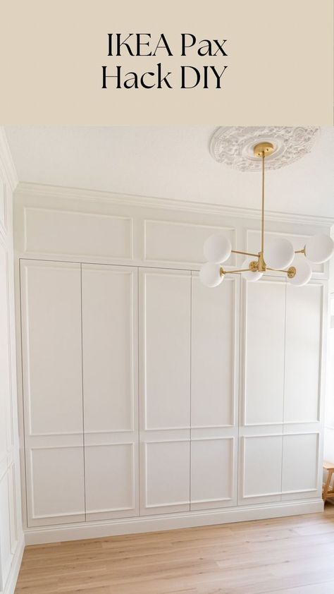 Carolina de Mauro on Reels | Glenn Miller · In the Mood | Reels Pax Closet System, Wainscoting Design, Pax Hack, Ikea Pax Hack, Door Openings, Basic Closet, Drywall Tape, Closet Diy, Glenn Miller