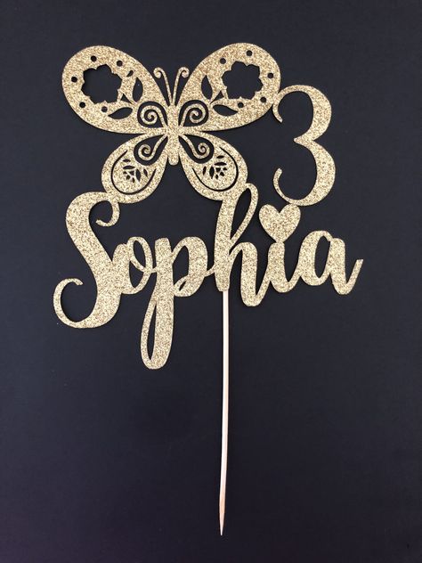 Cake Topper Butterfly, Butterfly Birthday Cake, Cricut Cake, Butterfly Birthday Cakes, Butterfly Cake Topper, Name Cake Topper, Bridal Shower Decorations Diy, Name Cake, Butterfly Cake