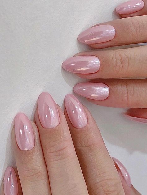 Pink Chrome Nails, Kutek Disney, Manikur Kuku, Her Nails, Dots Nails, Nagel Inspo, Pink Nail, Classy Nails, Dream Nails