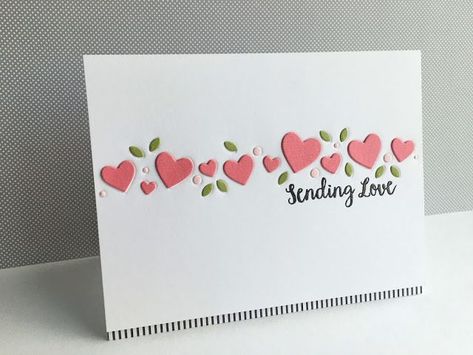 Valentines Day Cards Diy, Valentines Day Cards Handmade, Heart Border, Valentine Cards Handmade, Sending Love, Pola Sulam, Birthday Cards Diy, Simon Says Stamp, Simon Says