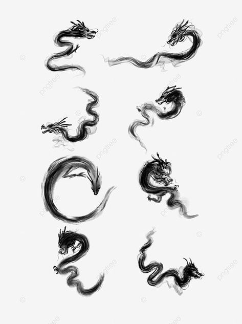 Dragon Ink Tattoo, Png Tatoos, Ink Dragon Drawing, Abstract Dragon Tattoo Design, Sketch Dragon Tattoo, Dragon Abstract Art, Dragon Png Aesthetic, China Dragon Drawing, Smokey Dragon Tattoo