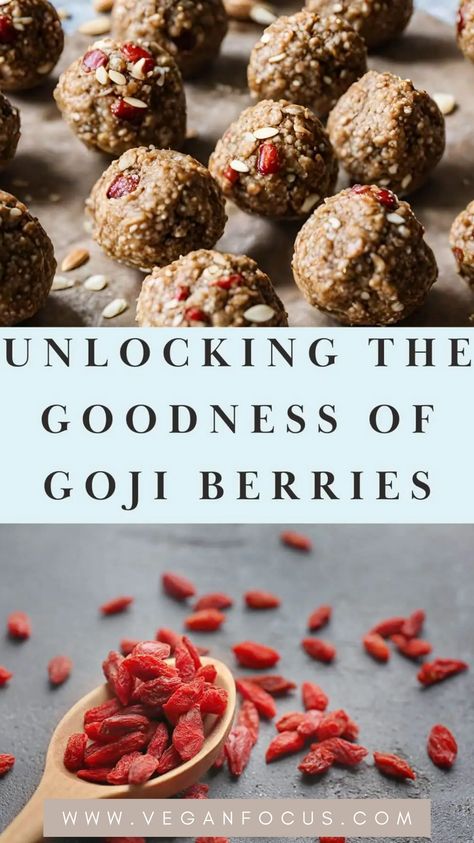 Welcome to the vibrant world of goji berries, which are nature’s little nutritional powerhouses. These tiny red gems, also known as wolfberries, have been celebrated for centuries in traditional Chinese medicine for their potential health benefits. Packed with vitamins, minerals, and antioxidants, goji berries offer a delightful way to boost your overall well-being. Join us to learn more and get the recipe for Vegan Goji Berry Energy Bites..... Goji Berry Recipes, Energy Bites Recipe, Dried Goji Berries, Red Gems, Energy Bites Recipes, Berry Recipes, Granola Recipe Homemade, Vegan Yogurt, Goji Berry