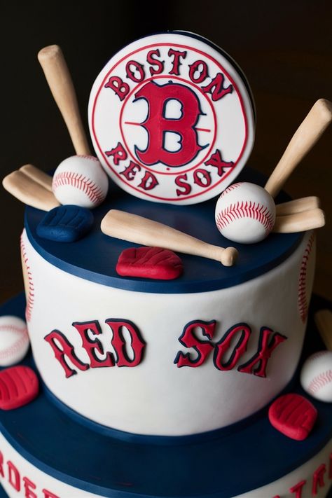 Impressive Boston Red Sox-Themed Birthday Cakes for Men Red Sox Birthday Cake, Red Sox Cake, Cake For Him, Baseball Cake, Game Making, Red Sox Logo, Birthday Cake For Him, Red Socks Fan, Birthday Cakes For Men