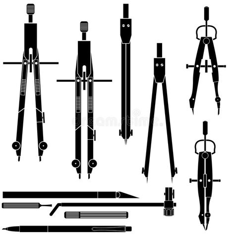 Compass Drawing, Engineering Drawing, Engineering Tools, Aesthetically Pleasing, Compass, Royalty Free Images, Free Images, Concept Art, Stock Vector