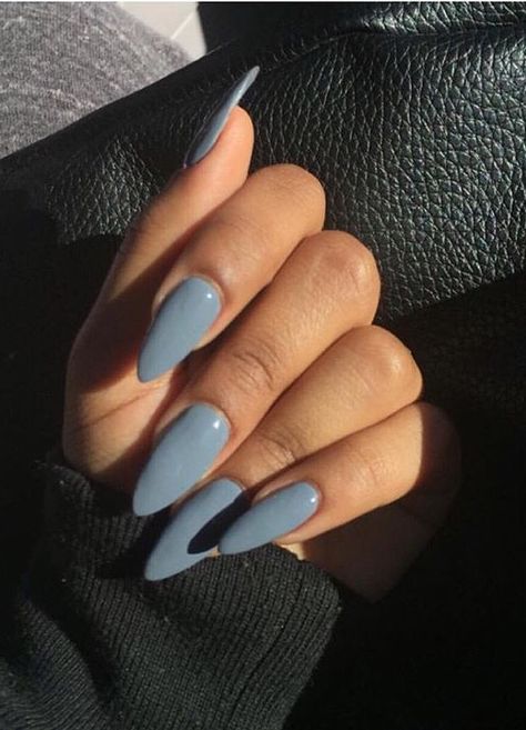 Grayish blue nails Short Hairstyle, Nails Inspo, Gorgeous Nails, Stiletto Nails, Love Nails, Nails On Fleek, Acrylic Nail Designs, Blue Nails, How To Do Nails