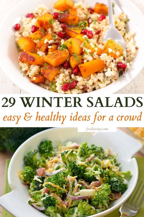 Winter Healthy Lunch Ideas, Winter Salads Easy, Potluck Salads Winter, Winter Salad Recipes Healthy, Winter Salad Recipes Christmas, Healthy Winter Lunch Ideas, Winter Salads For Parties, Winter Salads Healthy, Winter Recipes Healthy