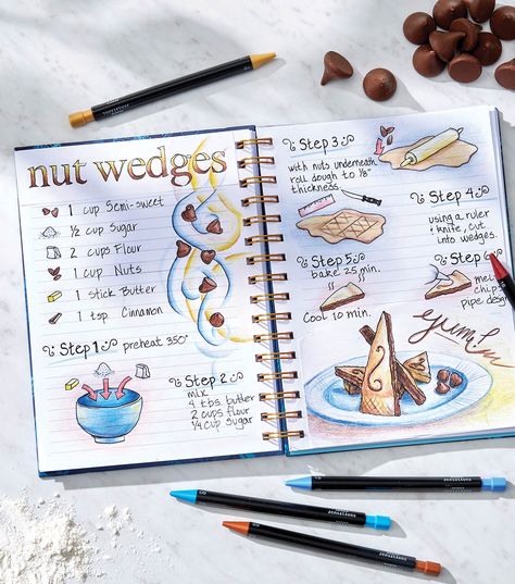 How To Make a Baking Bullet Journal Cute Cook Book Ideas, Recipe Doodle Journal, Scrapbook Recipe Book Diy, Scrapbook Recipe Book, Homemade Recipe Books, Recipe Book Design, Recipe Book Diy, Baking Journal, Homemade Cookbook