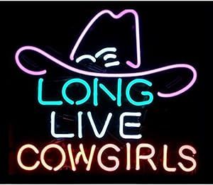 Prouten 17inx14in Long Live Cowgirls Neon Sign (VariousSizes) Beer Bar Pub Man Cave Handmade Glass Lamp Light Neon Cowgirl Aesthetic, Punchy Wallpaper, Ashe Aesthetic, Western Widgets, Southern Wallpaper, Neon Cowgirl, Western Collage, Cowboy Photography, 70s Western