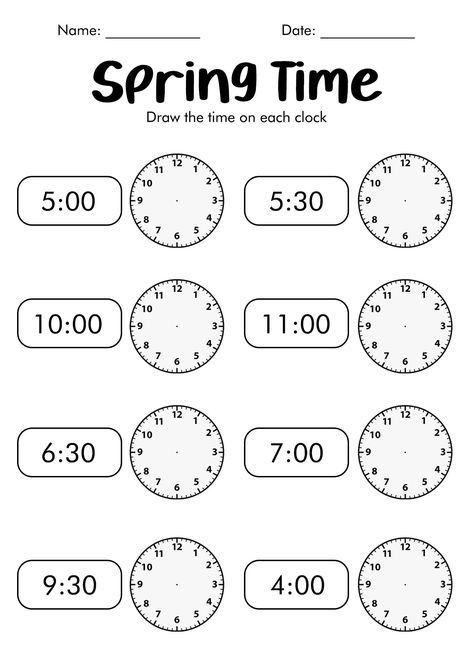 free math worksheets Time Worksheets Grade 2, 2nd Grade Homeschool, Math Worksheets For Kids, Clock Worksheets, Telling Time To The Hour, Free Printable Alphabet Worksheets, Telling Time Worksheets, Fun Worksheets For Kids, Learn To Tell Time