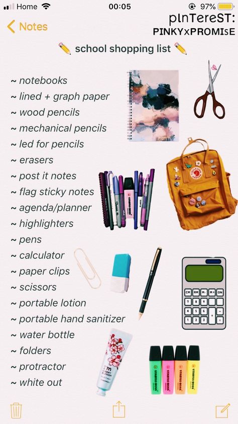 Supplies For College, High School Essentials, Essentials For College, Middle School Essentials, School Shopping List, School Emergency Kit, School Backpack Essentials, College Shopping, School Routine For Teens