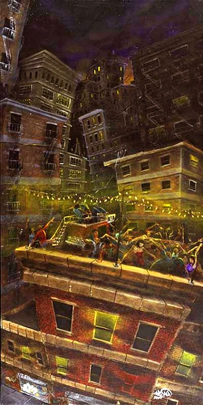 Roof Party by David Garibaldi David Garibaldi, Roof Party, Roofing Design, Roofing Ideas, Vision Art, Jazz Art, Roof Architecture, Cool Roof, Metal Roofing